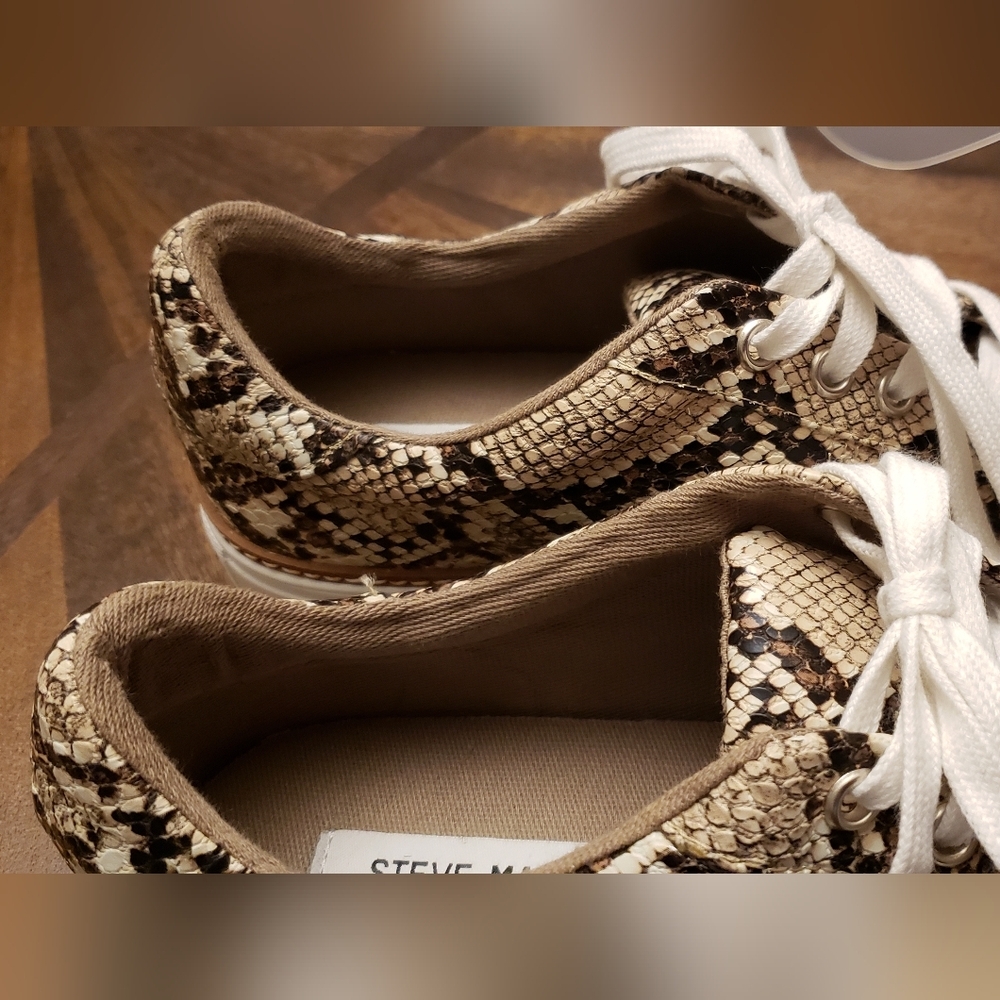 Steve Madden Snakeskin Printed Low-Top Sneakers Size 9.5 - Picture 12 of 15